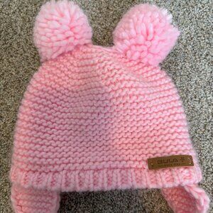 Bula Kids Striped Knit Toque with Pom Poms and Tie Fleece Lined